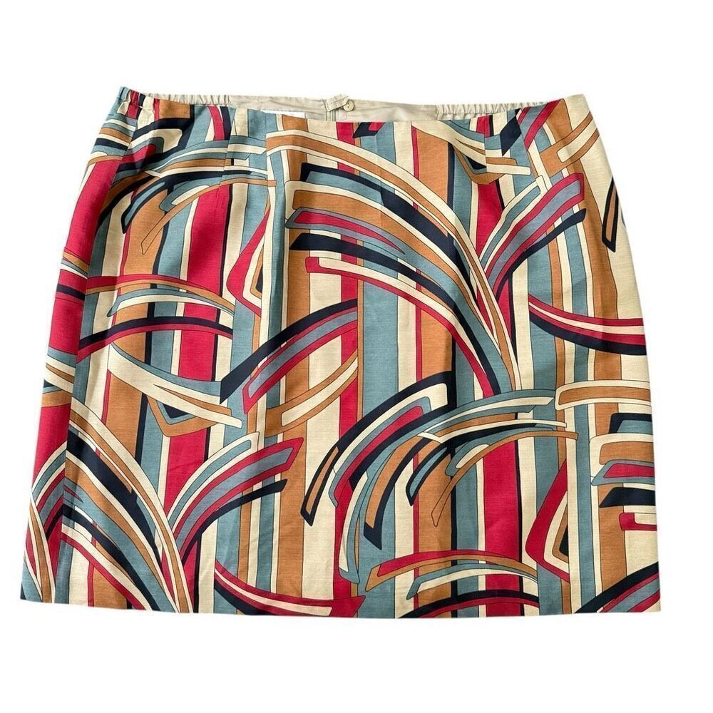Talbots vintage silk/wool blend Pencil Skirt Women's abstract print size 22WP
